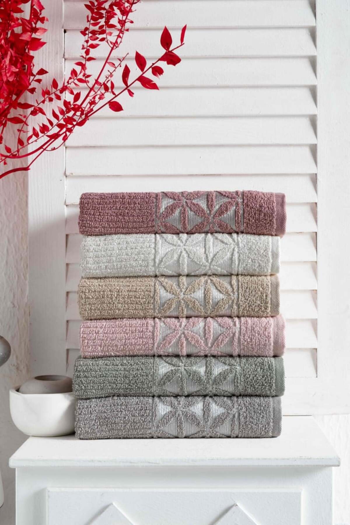 TİTANEV 6 ADET KARANFİL EL YÜZ HAVLUSU 50X90