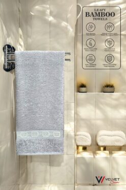 jn junenext Antibakteriyel & Yüksek Emici Bambu El ve Yüz Havlusu Seti - 50x90 cm Desenli