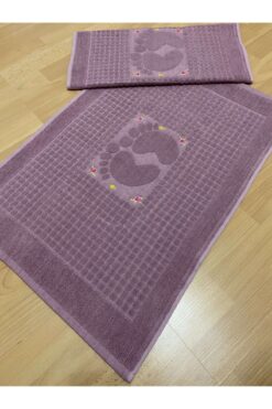 AYHANHOME %100 Pamuk Ayak Havlusu 2'li 50x70 Cm Ayak Çizgili Paspas