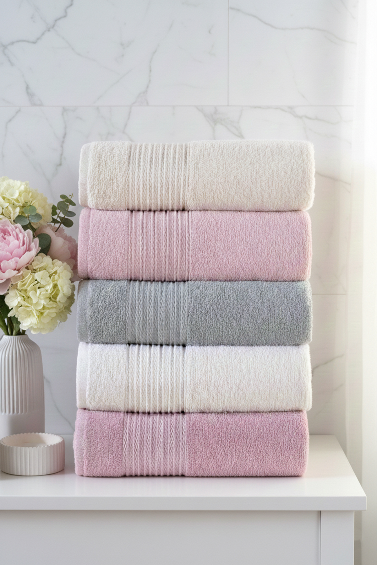 Cotonila Range | 5'li 50x90 cm El&Yüz Havlu Seti