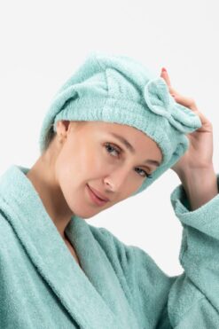 Ender Home CottonVerse Saç Kurulama Bonesi – %100 Pamuk , Fiyonklu