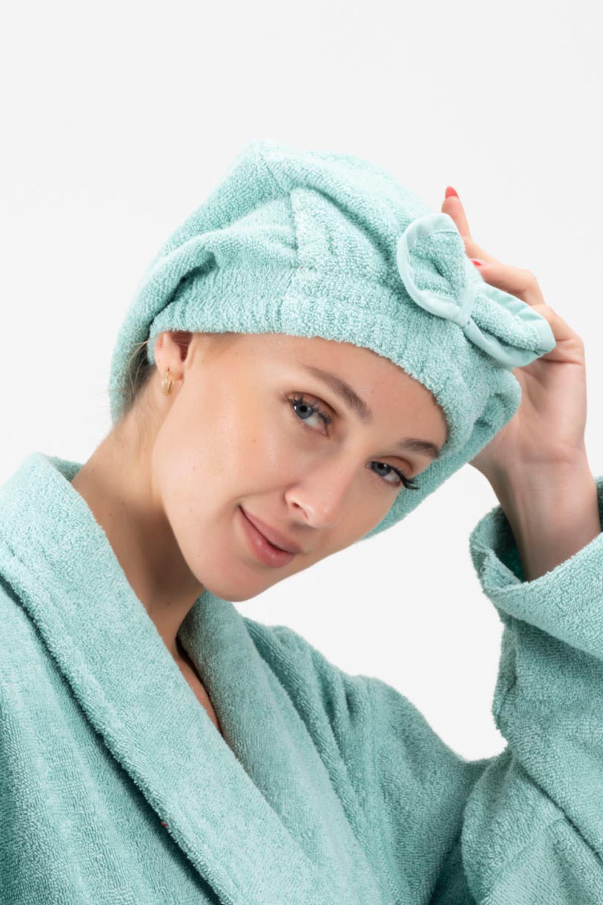 Ender Home CottonVerse Saç Kurulama Bonesi – %100 Pamuk , Fiyonklu