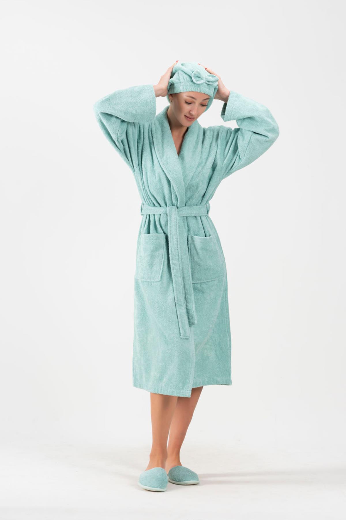 Ender Home CottonVerse Saç Kurulama Bonesi – %100 Pamuk , Fiyonklu - Görsel 3