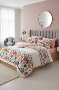 Senpai Aura Çift Kişilik Nevresim Takımı | Pamuklu Çift Taraflı | Yastık Kılıfı Dahil | Çiçek Festivali