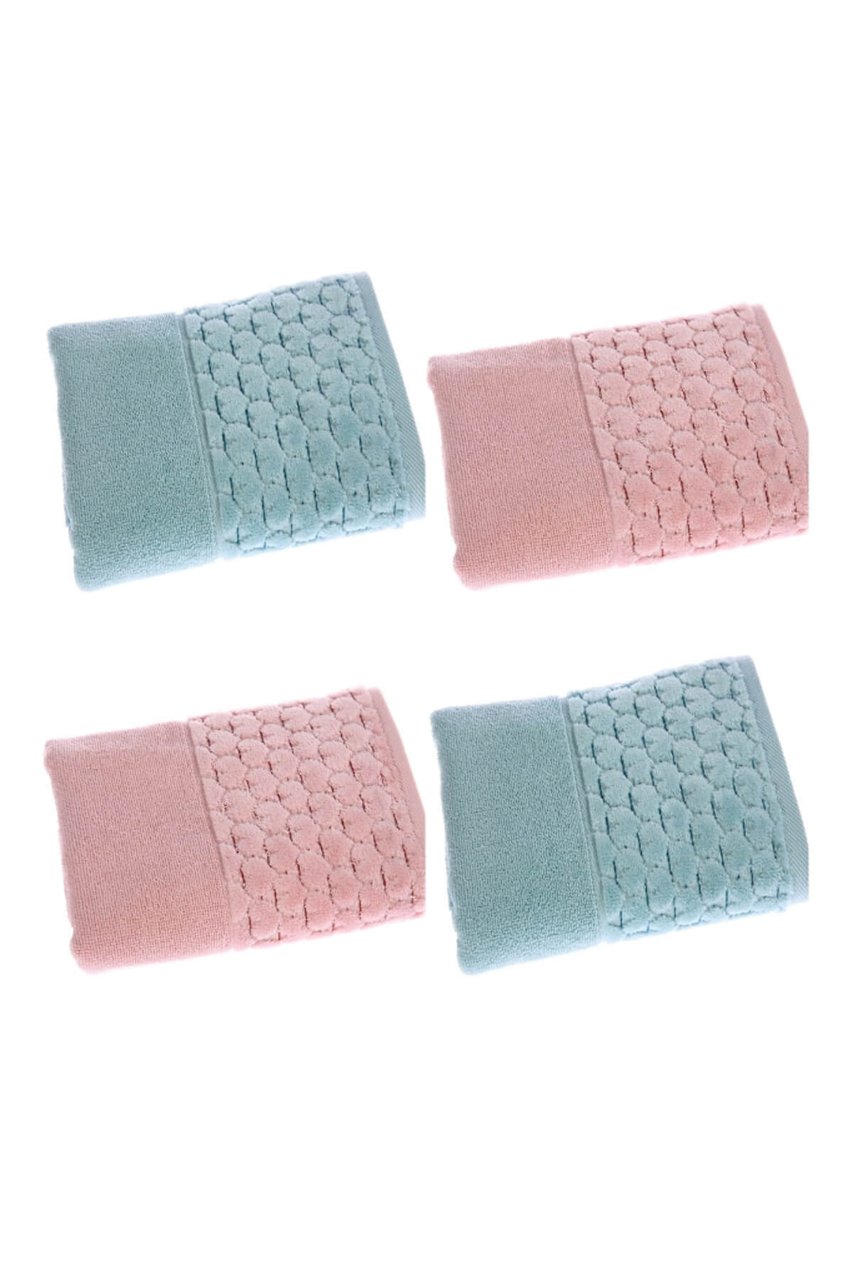 Özdilek 4 Adet Adria El Yüz Havlusu 50x90 Cm pembe-mint