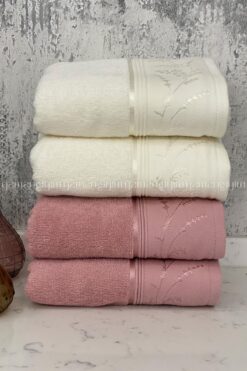 Özdilek Ditsy El-Yüz Havlusu 4 Adet-Pembe-Krem