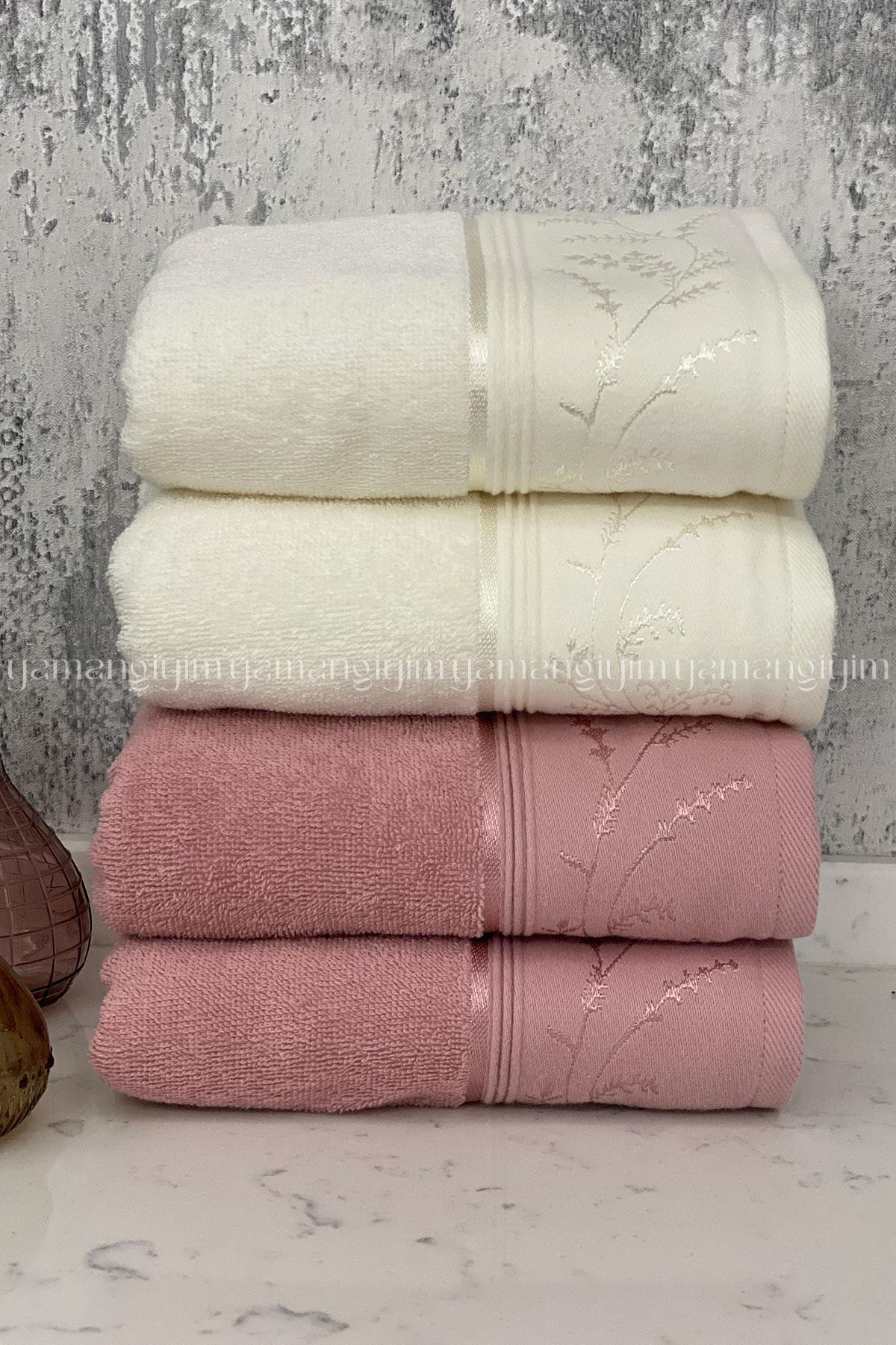 Özdilek Ditsy El-Yüz Havlusu 4 Adet-Pembe-Krem