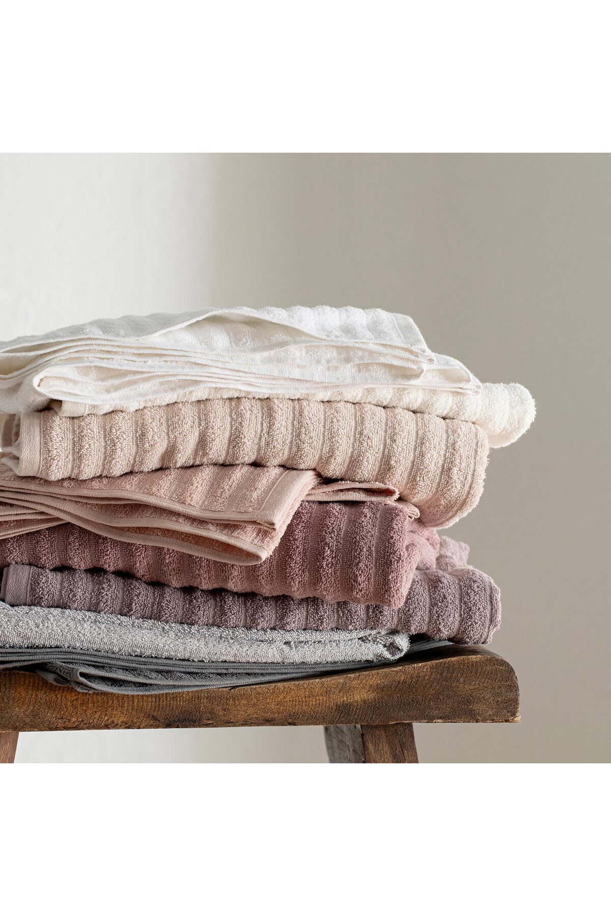 Chakra Waved %100 Pamuk Banyo Havlusu 70x140 cm KOYU SOMON - Görsel 2