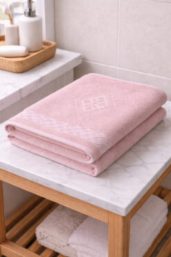 LUNGA VİTA Eponj %100 Pamuk 70x140 Jakarlı Banyo Havlusu 450 gr Kendinden Desenli