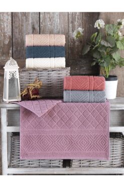 Kardelen %100 Pamuklu Yumuşak Su Emici Naturel 50/90 6 Adet Havlu baklava