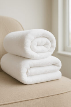 MEŞELİ TEKSTİL 2'li Hotel Kalite Yüksek Emici Pamuklu Otel Banyo Havlusu | Solmaya Dayanıklı 70x140