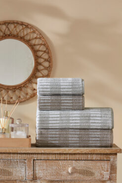 Özdilek Striscia Havlu Seti Kahverengi-Bej