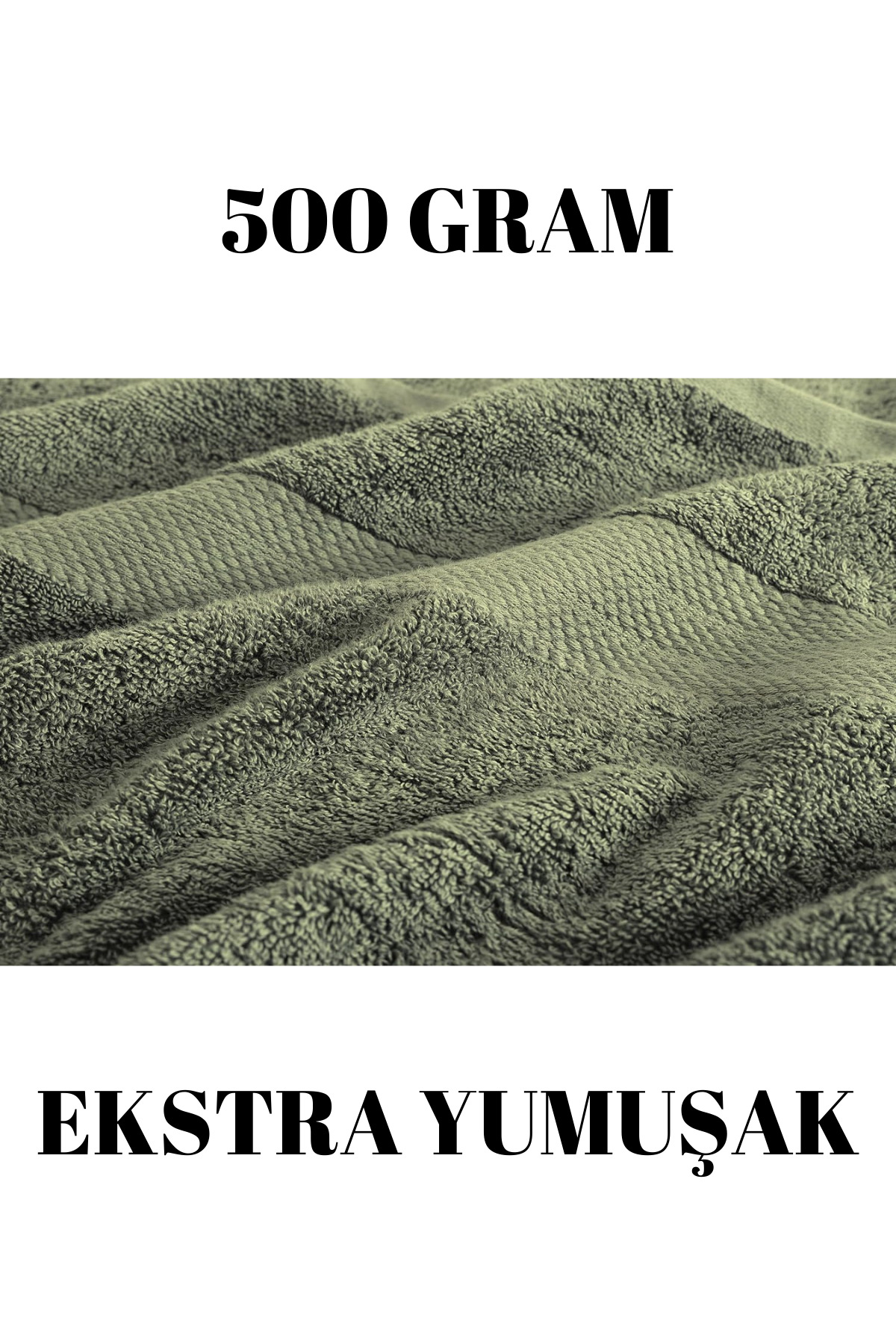 KAYABEY HOME Haki Büyük Boy Banyo Duş Vücut Havlusu % 100 Pamuk Çizgi Desenli 90 X 150 Cm 500 gram Bir Adet - Görsel 2