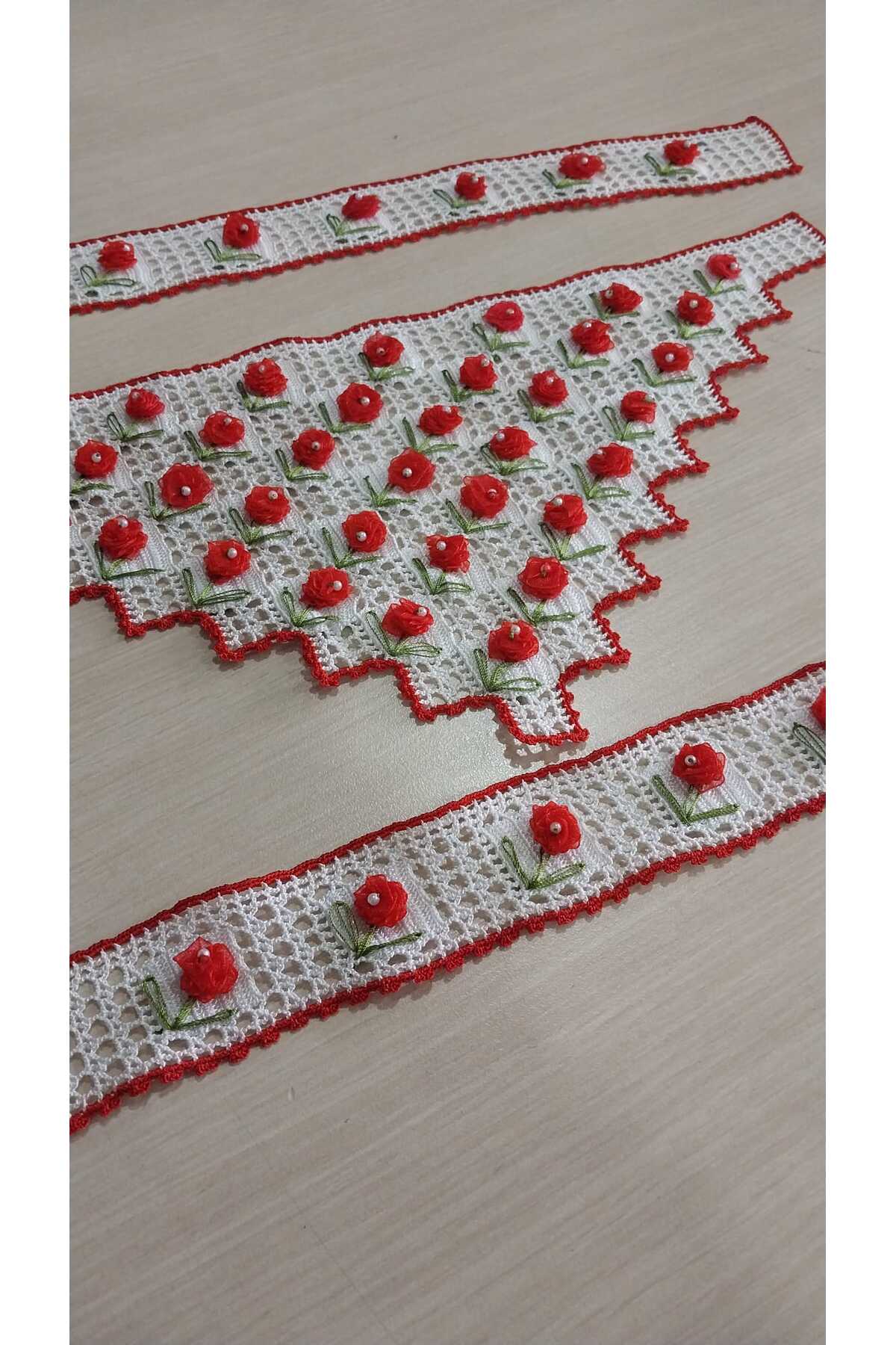 Papatyam Havlu kenarı /50 santim eninde/ el işi /kurdele işi /havlu kenarı // - Görsel 2