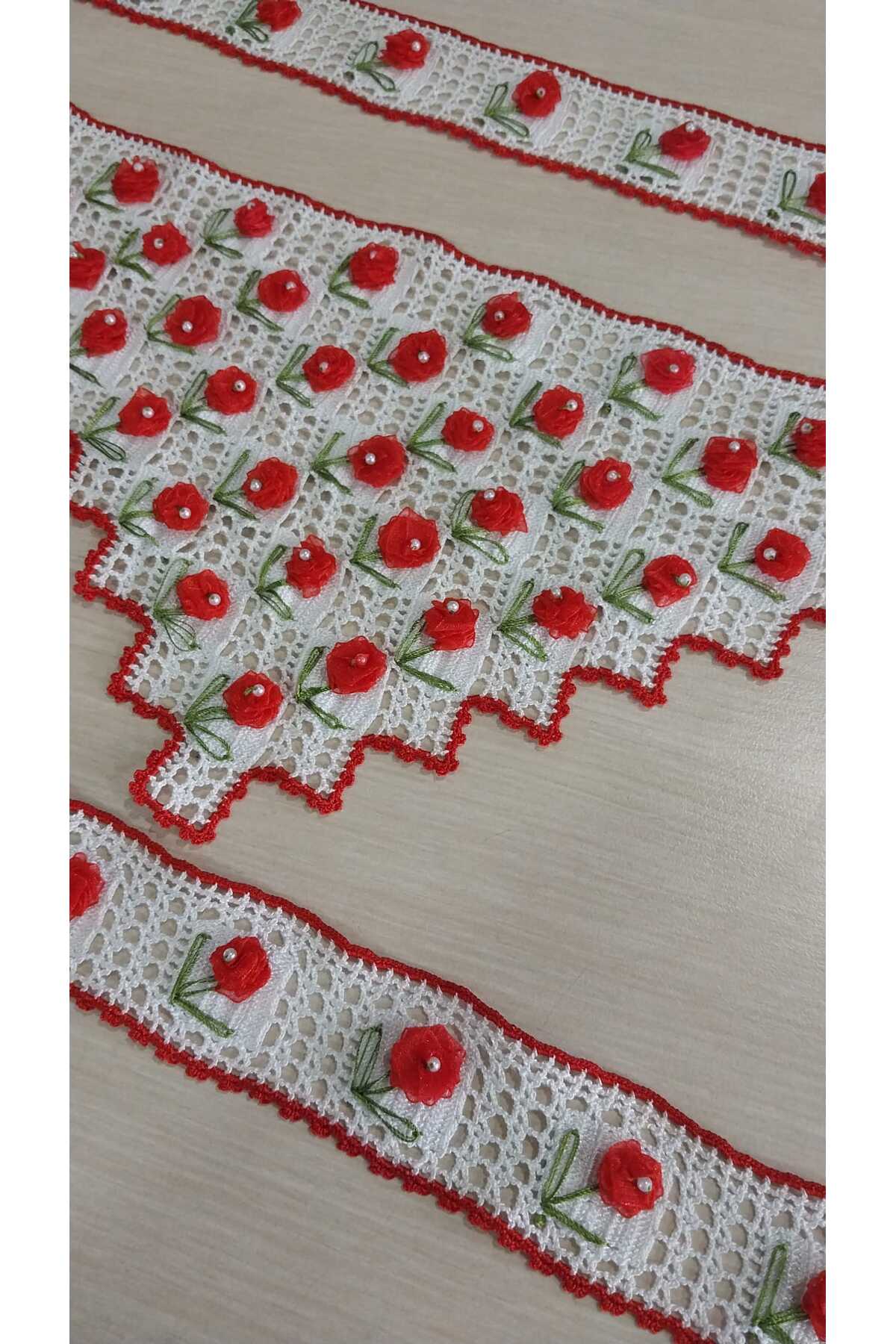 Papatyam Havlu kenarı /50 santim eninde/ el işi /kurdele işi /havlu kenarı // - Görsel 3