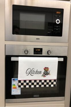 aymira home Dekoratif Mutfak Pamuklu Fırın Havlusu Özel Desenli Damalı Model 35x50 cm Yıkanabilir Pamuklu