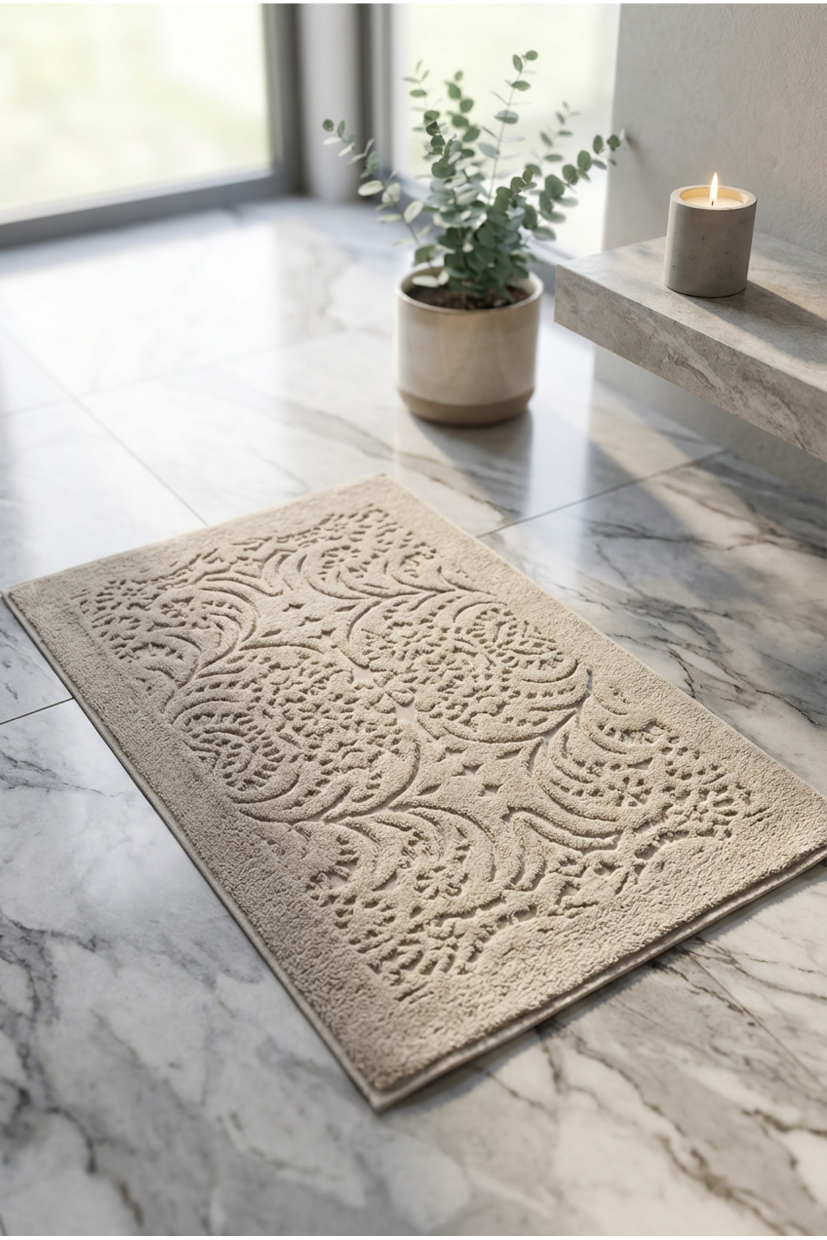 VAROL 2 Adet Gramajlı Jakaranda Ayak Havlusu Paspas - Görsel 2