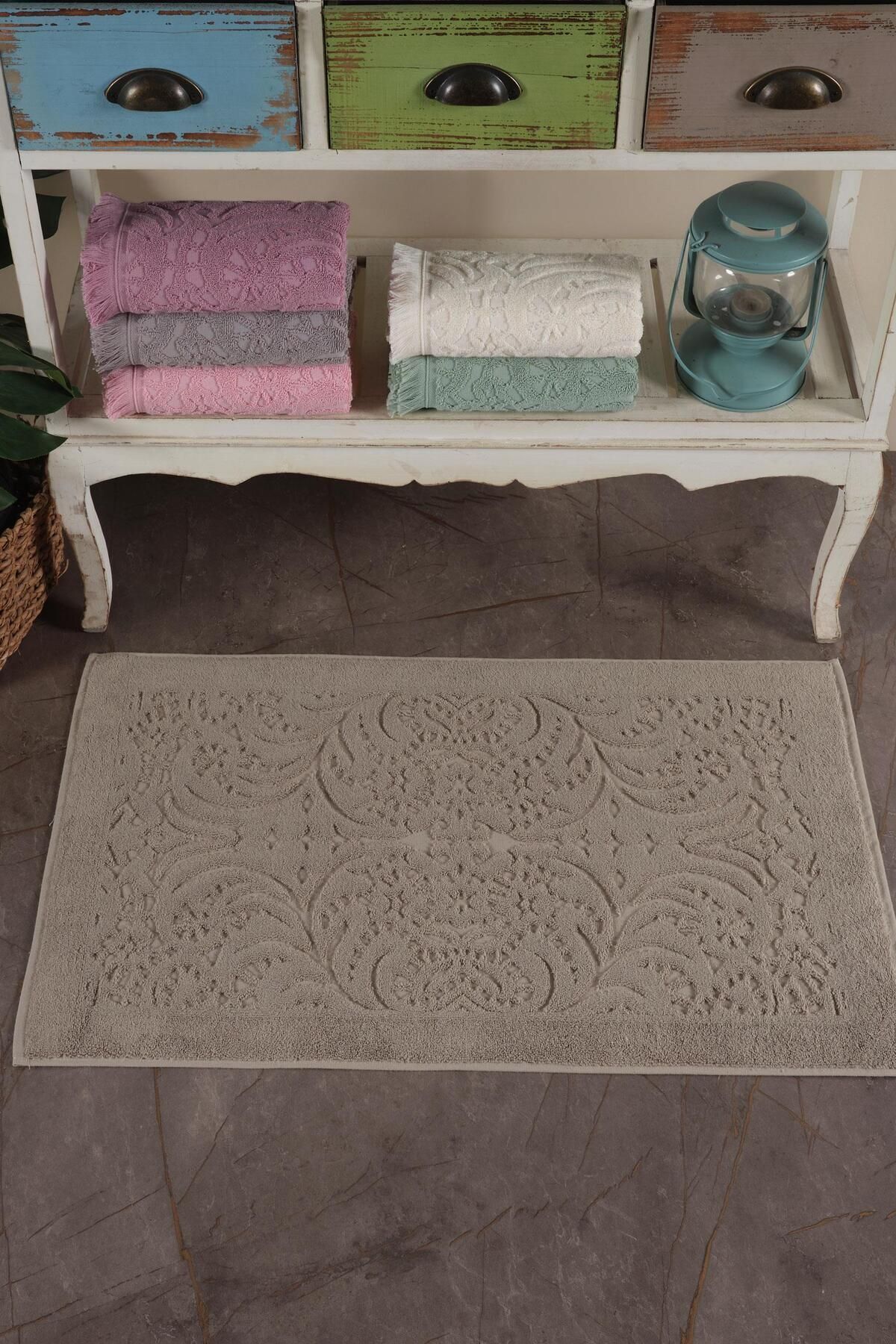 VAROL 2 Adet Gramajlı Jakaranda Ayak Havlusu Paspas - Görsel 3