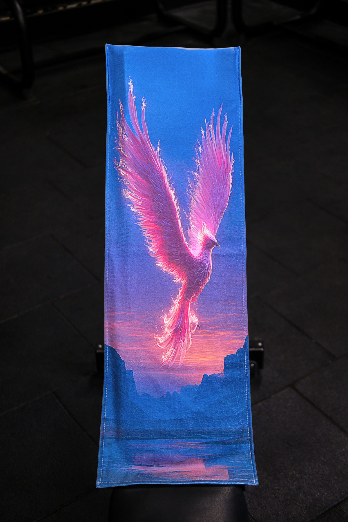 DEMİ BRAVO Özel Tasarım Cepli Pamuk Spor Havlusu - Anka Kuşu - Görsel 2