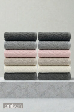 Anılsan 12'li İsba El Havlusu - 50x80 Cm, 170 Gr, %100 Pamuk, Spa Ve Otel Havlusu