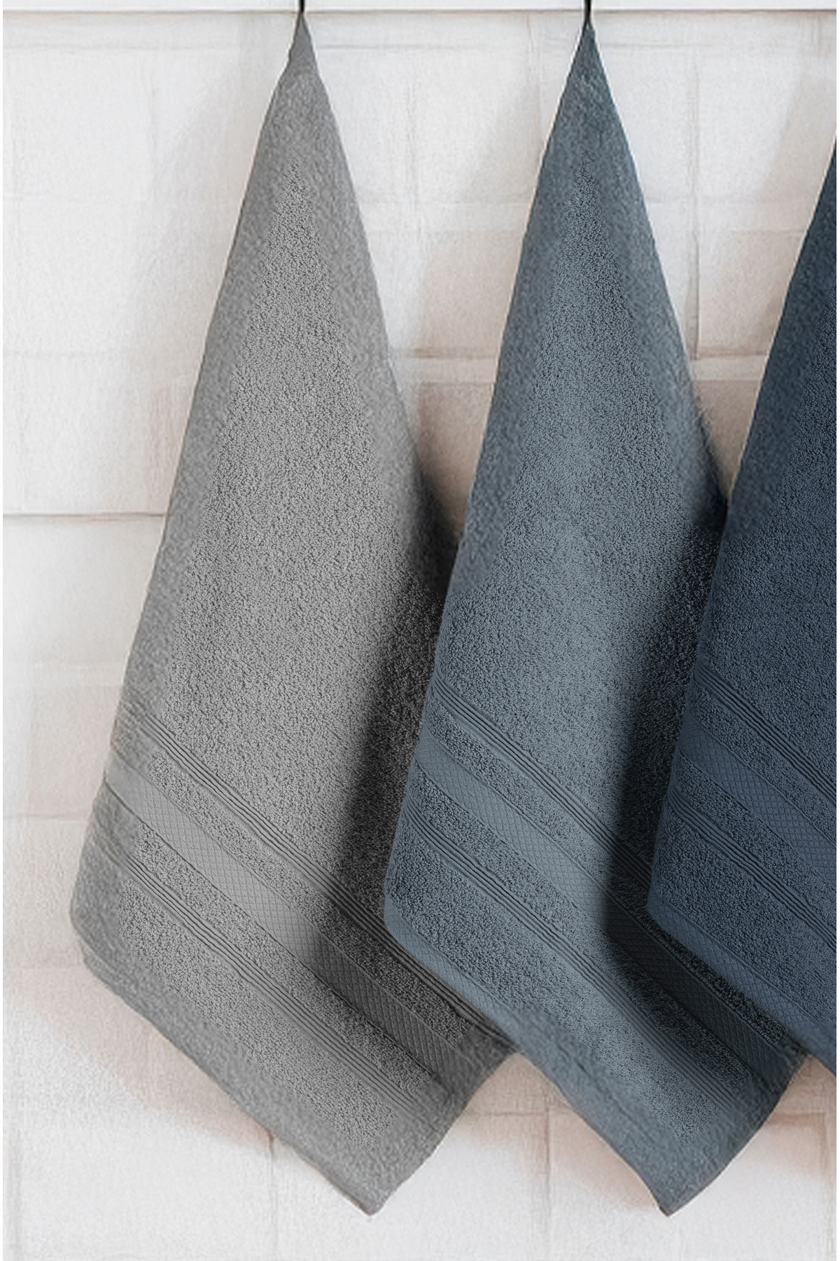 DNZGÜLCAN Ada 4'lü Havlu Seti El Havlu Yüz Havlu %100 Pamuk 30X50 cm - Görsel 3