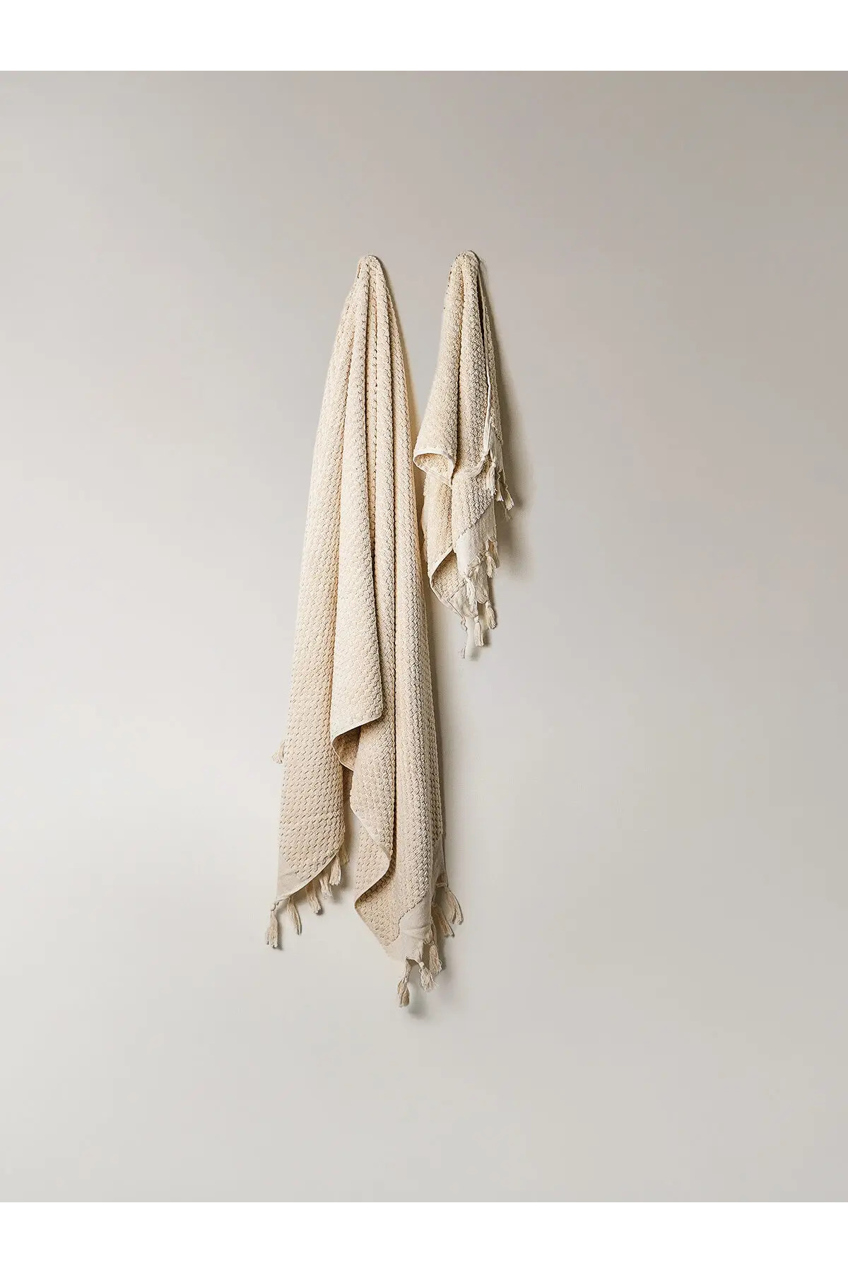 NEEDLE Polka Dot 2'li Krem Havlu Seti - Görsel 2