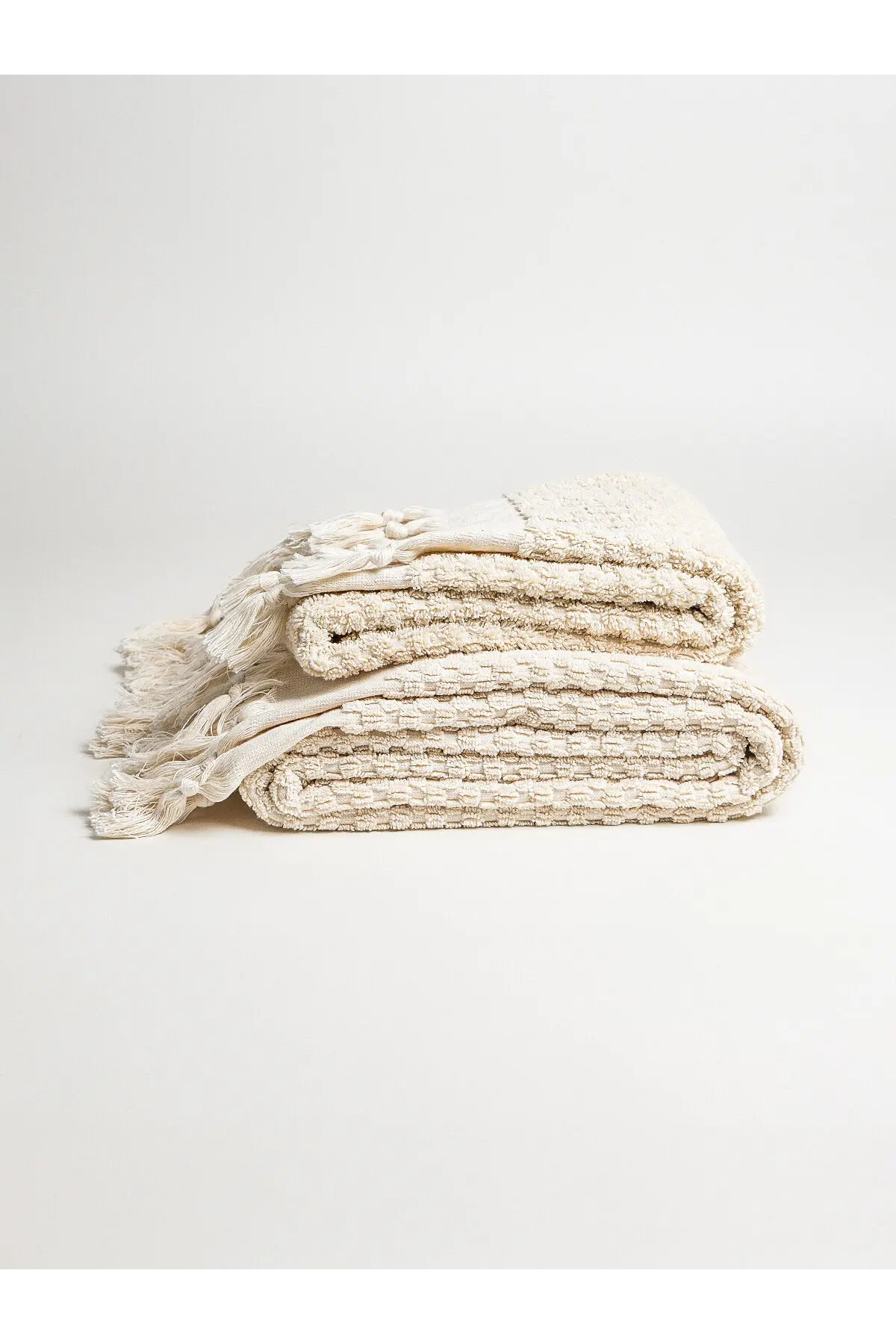 NEEDLE Polka Dot 2'li Krem Havlu Seti - Görsel 3