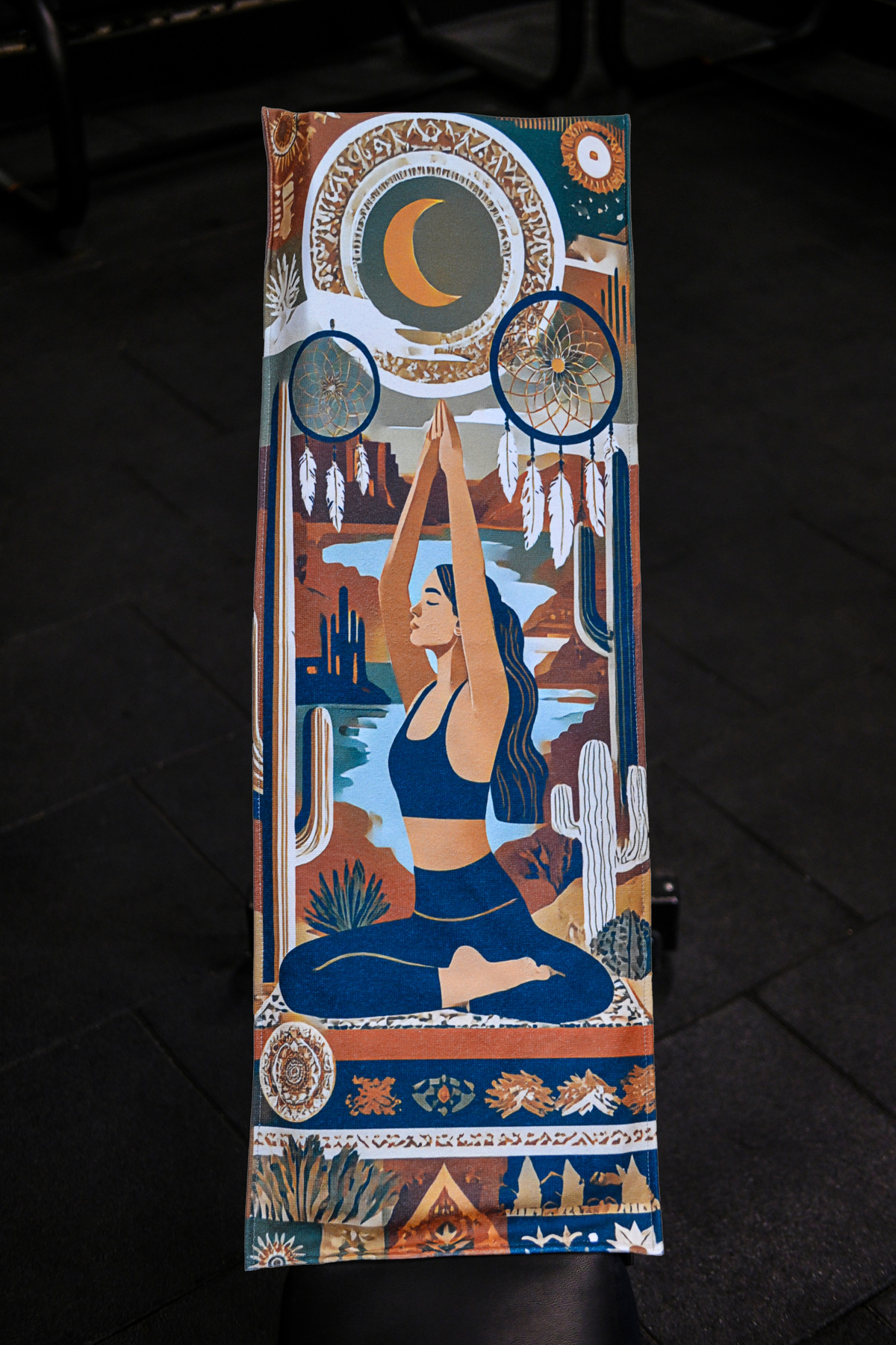 DEMİ BRAVO Özel Tasarım Cepli Pamuk Spor Havlusu - Yoga Friend - Görsel 2