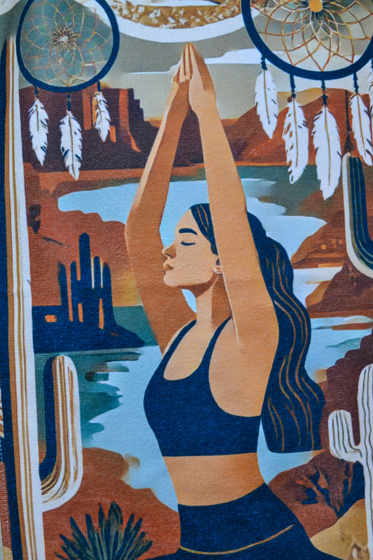 DEMİ BRAVO Özel Tasarım Cepli Pamuk Spor Havlusu - Yoga Friend - Görsel 3