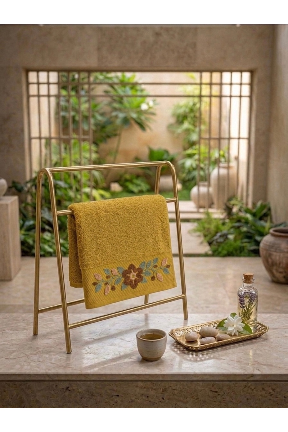 Vannes Home Lüks Punch Nakış Detaylı 2'li El ve Yüz Havlusu Yumuşak Dokulu %100 Pamuk 50x90 cm 2 Adet - Görsel 2