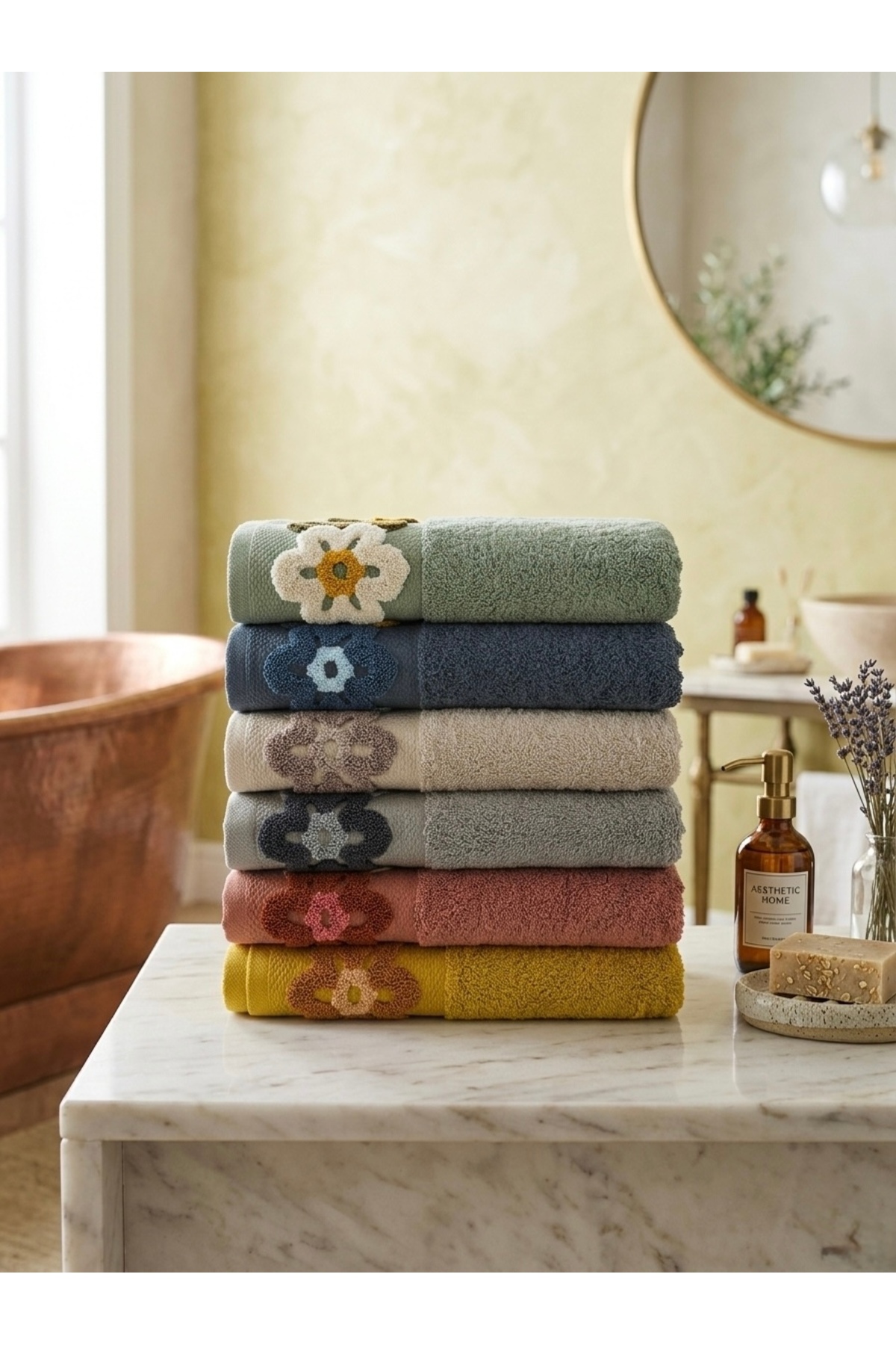 Vannes Home Lüks Punch Nakış Detaylı 2'li El ve Yüz Havlusu Yumuşak Dokulu %100 Pamuk 50x90 cm 2 Adet - Görsel 3