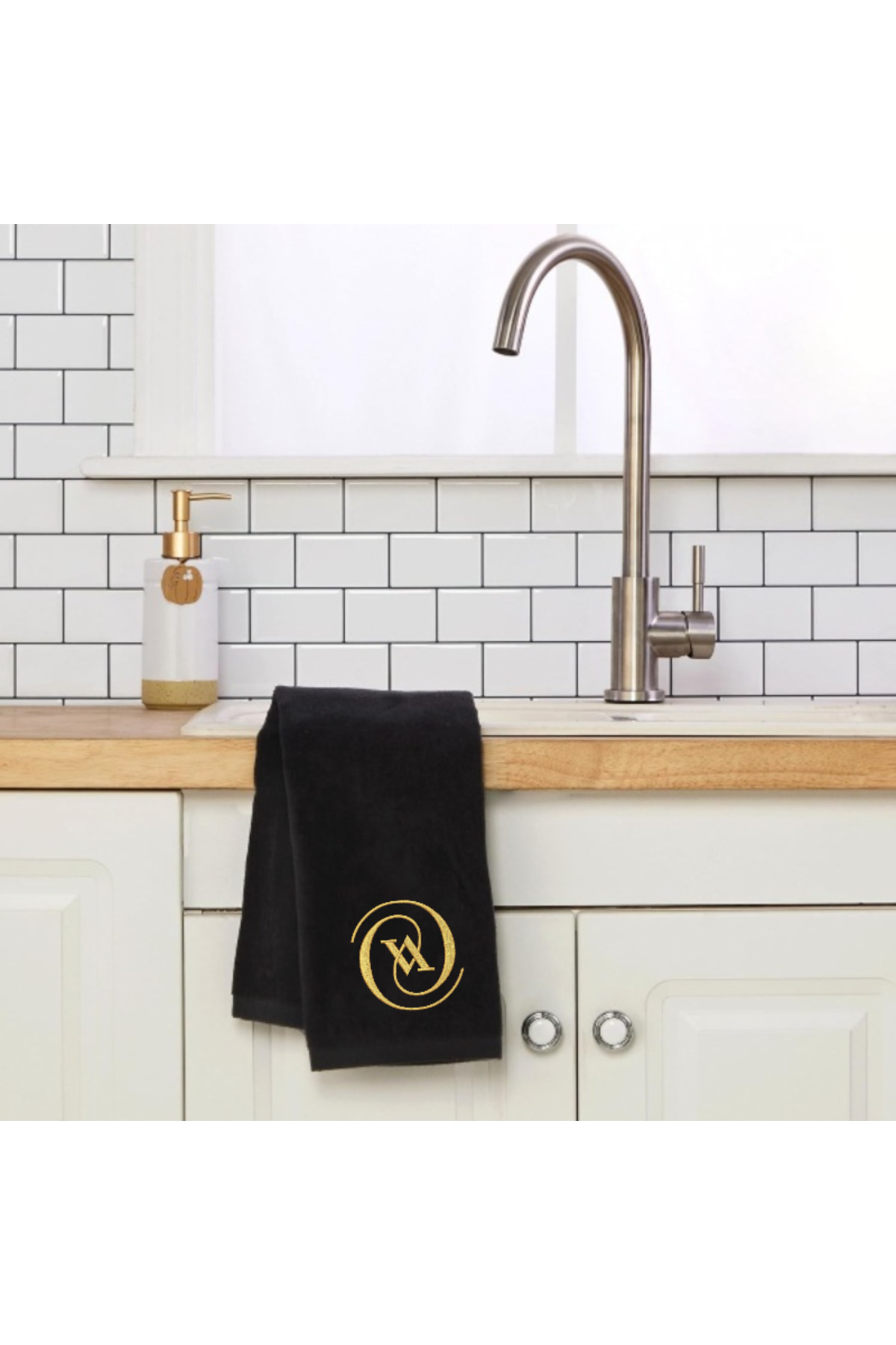 Ursa V HARFİ NAKIŞLI DEKORATİF MUTFAK VE BANYO HAVLUSU 30x50 - Görsel 2