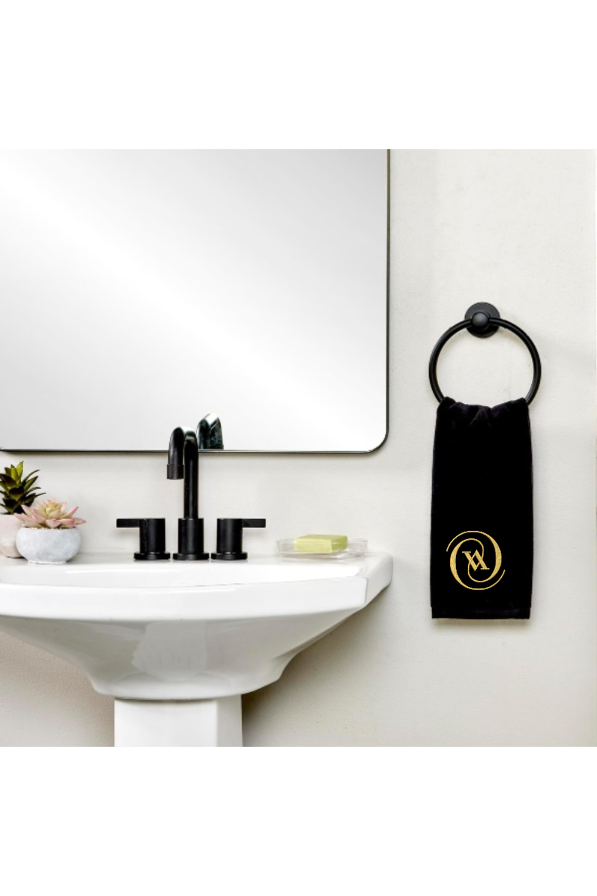 Ursa V HARFİ NAKIŞLI DEKORATİF MUTFAK VE BANYO HAVLUSU 30x50 - Görsel 3