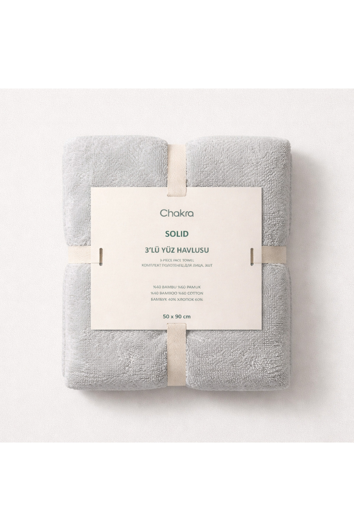 chd-store Chakra 3'lü Yüz Havlusu, 50x90 % 40 Bambu %60 Pamuk - Görsel 2