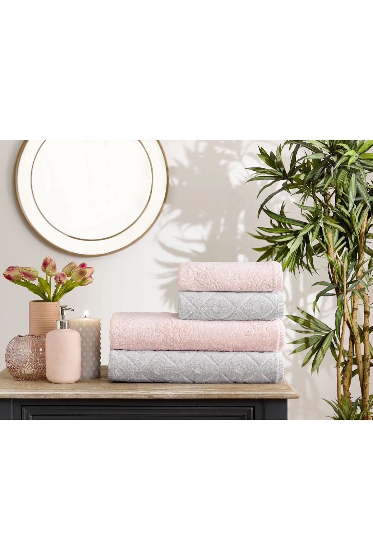 Özdilek Mayra Best Set (Hamam Takımı)- Gri Pudra - Görsel 2