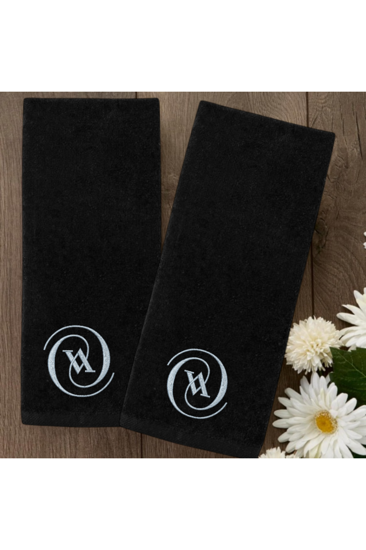 Ursa V HARFİ NAKIŞLI DEKORATİF MUTFAK VE BANYO HAVLUSU 2 ADET 30x50