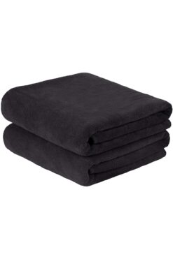 AYHANHOME Siyah 2'li Spor Havlusu Leke Tutmayan Kuaför Berber Havlu 50x90 Cm