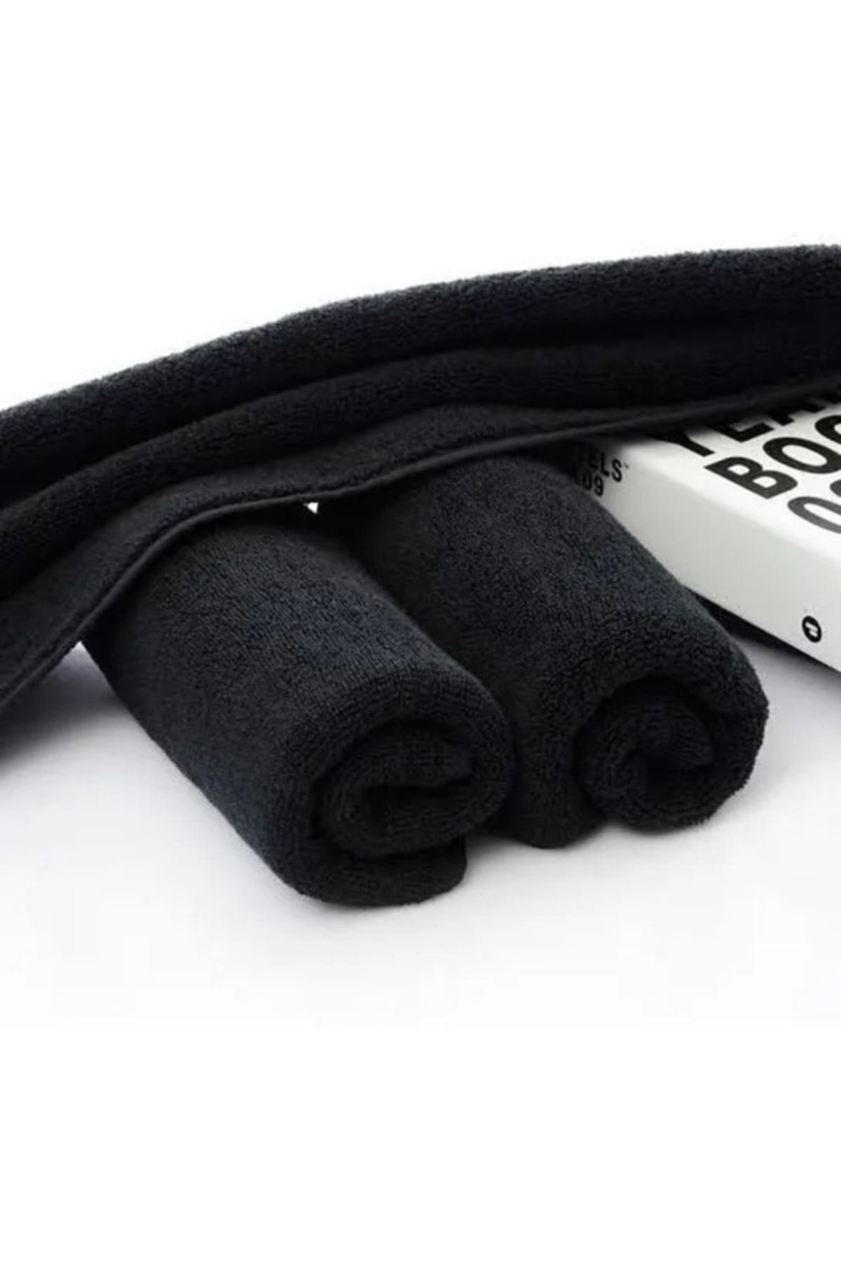 AYHANHOME Siyah 2'li Spor Havlusu Leke Tutmayan Kuaför Berber Havlu 50x90 Cm - Görsel 3