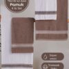 Genel Markalar Banyo El Havlusu Seti 4 Lü Kahverengi - Beyaz Elvin – Yumuşak Doku (70X140X2 /50X90CMX2)