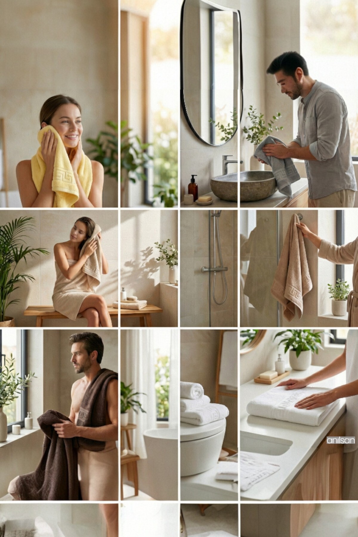 Anılsan Stria Yeşil El Havlusu - 60x100Cm, 250Gr, %100 Pamuk - Görsel 2