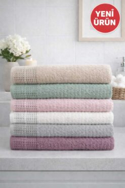 Mela Home Karayel 50*90 cm 6'lı El ve Yüz Havlu Seti- Çeyizlik- Hediyelik - Mutfak %100 Pamuklu