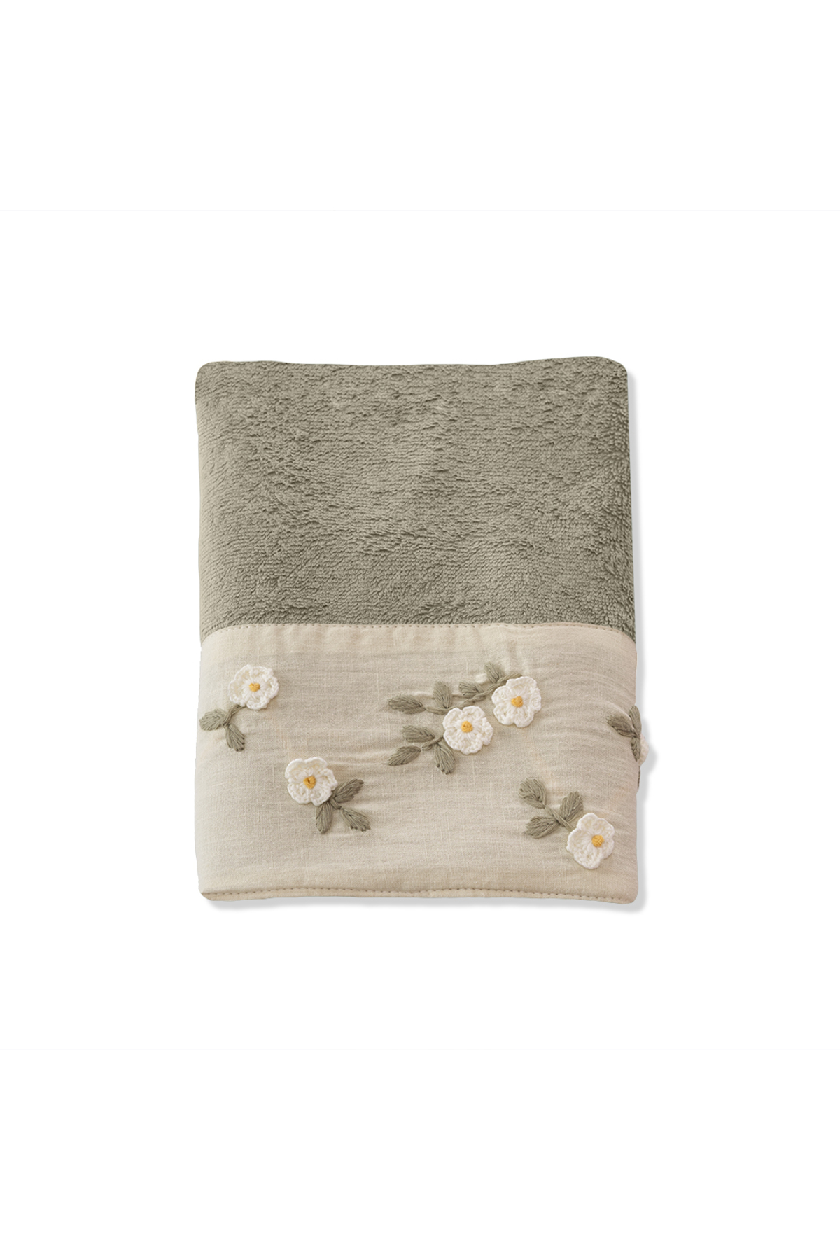 Altınbaşak Nova Bambu Nakışlı El Havlusu 50 x 90 Yağ Yeşili