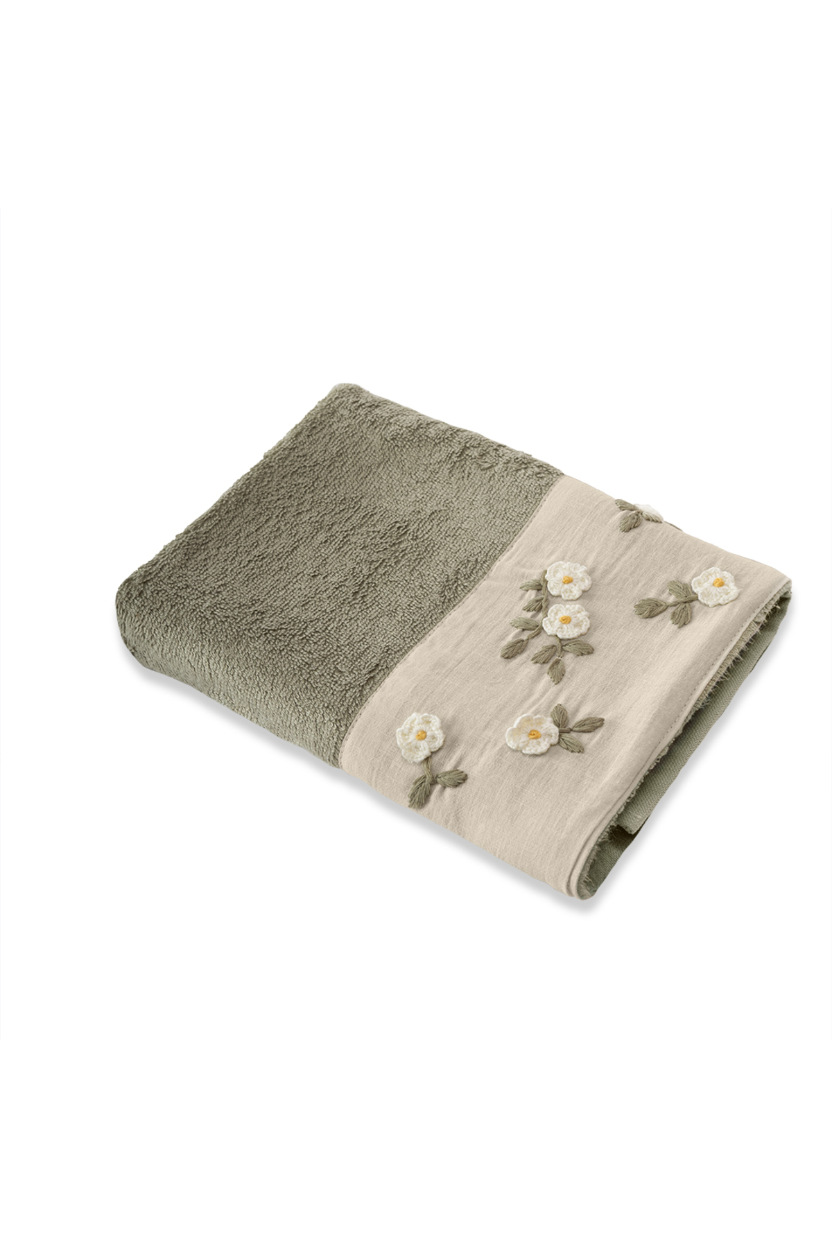 Altınbaşak Nova Bambu Nakışlı El Havlusu 50 x 90 Yağ Yeşili - Görsel 2