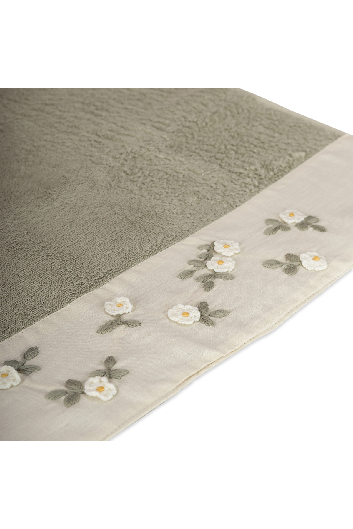 Altınbaşak Nova Bambu Nakışlı El Havlusu 50 x 90 Yağ Yeşili - Görsel 3