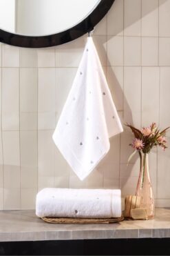 VAROL Love Serisi Nakışlı Micro Cotton Banyo Havlu Seti