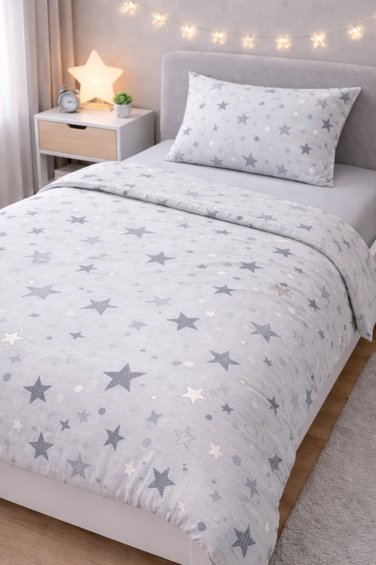 İsmail Gürel Tek Kişilik Lastikli Çarşaflı Nevresim Takımı | Pamuklu - Görsel 2