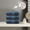 Anılsan 3'lü Lacivert Süper Soft El Havlusu Seti - 50x90 Cm, 250 Gr, %100 Pamuk, Spa Ve Otel Havlusu