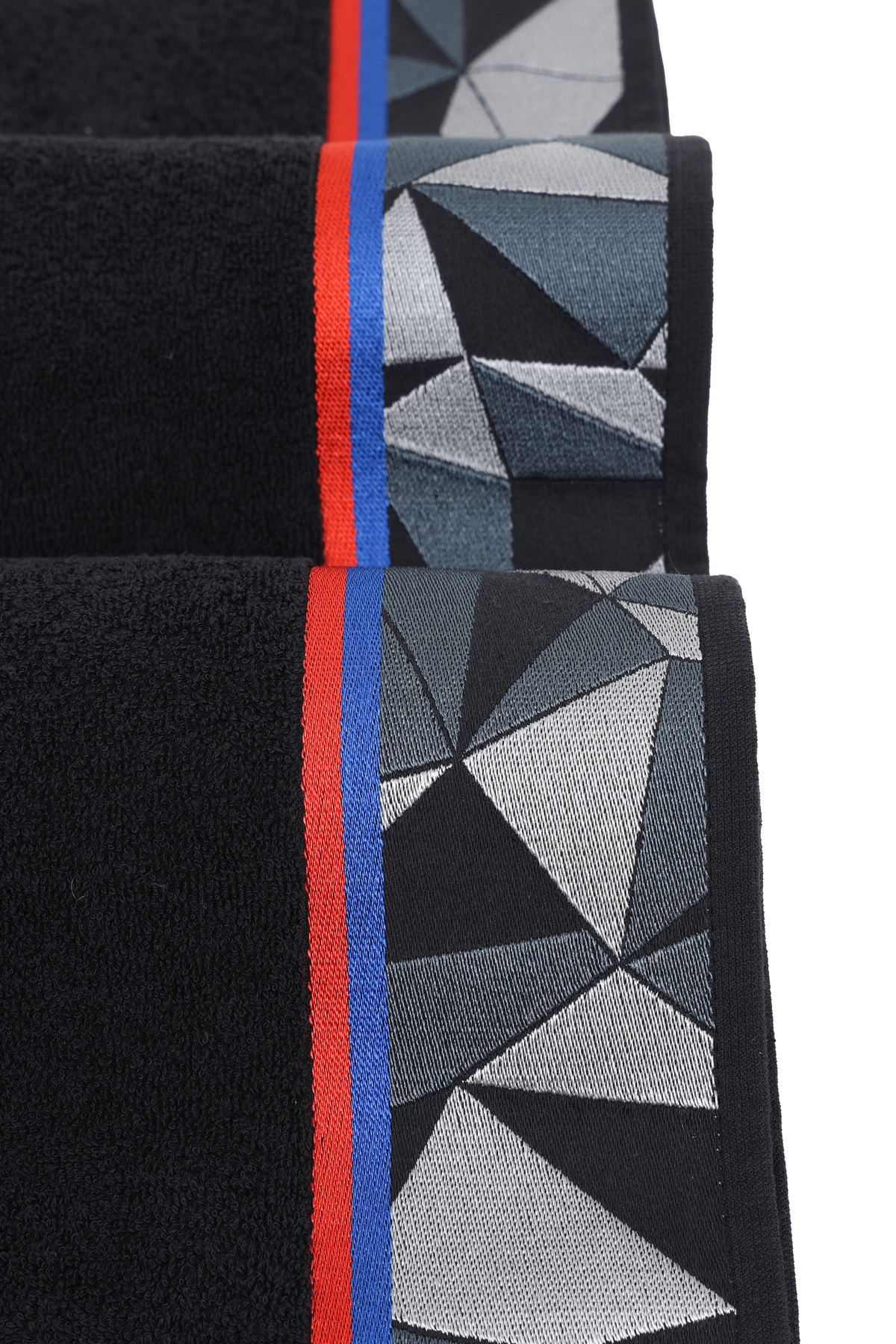 AİRYCOT Siyah Gemometrik Jakarlı 70x140 2'li Set Banyo Havlusu - Görsel 3