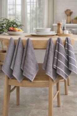 Eponj Home 6lı Mutfak Havlusu 30x50 Sofya Antrasit