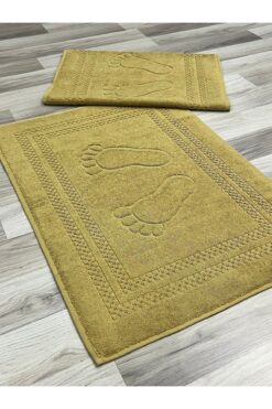 AYHANHOME Ayak Izi Desenli %100 Pamuk Ayak Havlusu 2'li 50x70 Cm